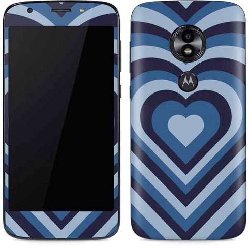 Blue Heart Pattern Moto E5 Play Skin
